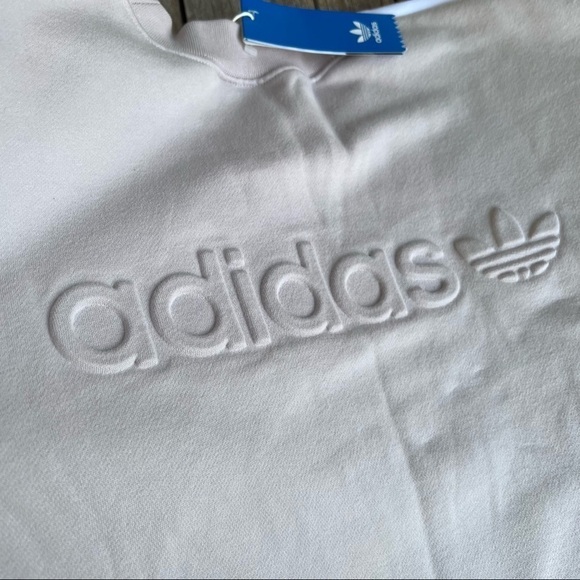 Adidas Originals 3 Stripe Logo Crop Sweatshirt Women’s XS Ice Purple NWT FLAW - Picture 6 of 12